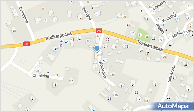 Posada Zarszyńska, Wrzosowa, 2, mapa Posada Zarszyńska