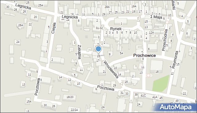 Prochowice, Wrocławska, 13, mapa Prochowice