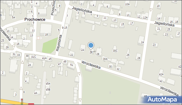 Prochowice, Wrocławska, 26, mapa Prochowice