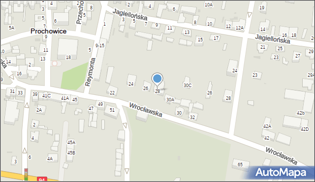 Prochowice, Wrocławska, 28, mapa Prochowice