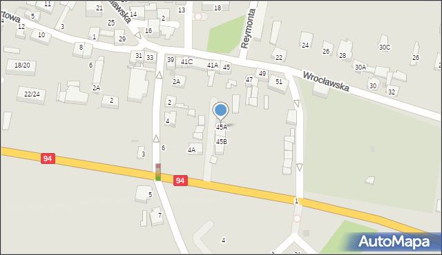 Prochowice, Wrocławska, 45A, mapa Prochowice