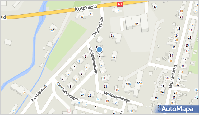 Prudnik, Wróblewskiego Walerego, gen., 5, mapa Prudnik