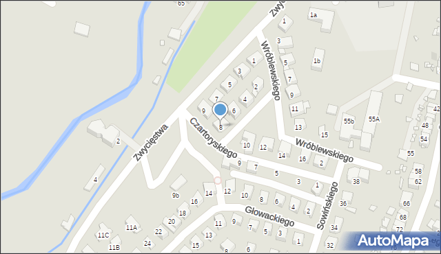 Prudnik, Wróblewskiego Walerego, gen., 8, mapa Prudnik