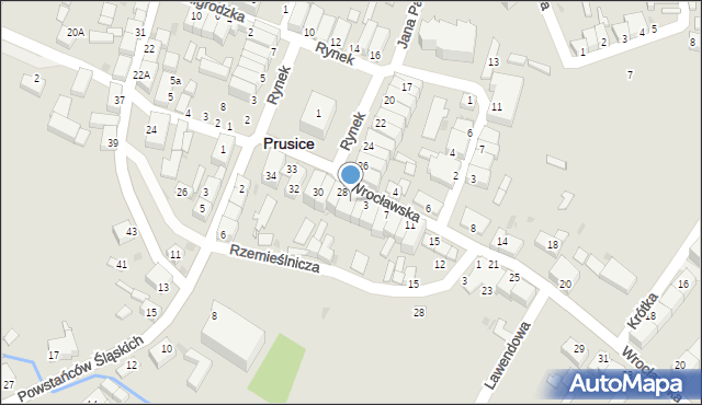 Prusice, Wrocławska, 1, mapa Prusice