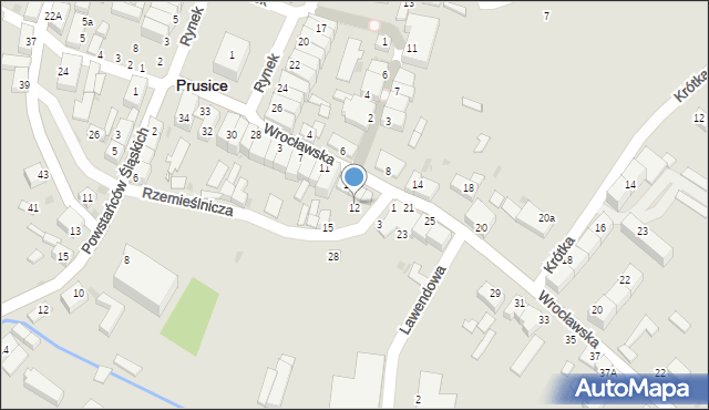 Prusice, Wrocławska, 12, mapa Prusice