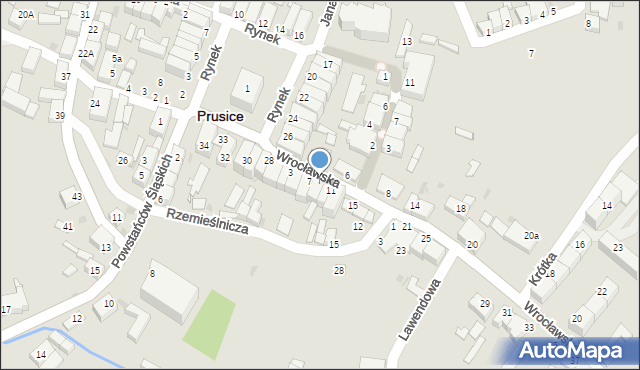 Prusice, Wrocławska, 9, mapa Prusice