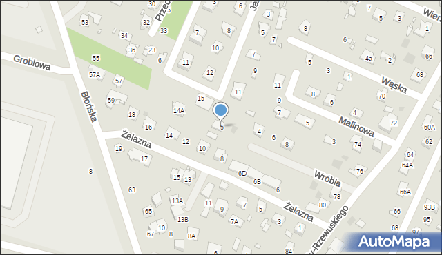 Pruszków, Wróbla, 5, mapa Pruszków