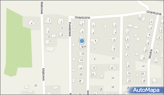 Przykona, Wrzosowa, 8, mapa Przykona