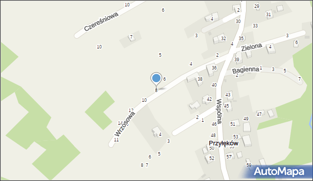Przyłęków, Wrzosowa, 8, mapa Przyłęków