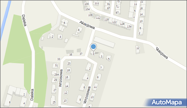 Pszenno, Wrzosowa, 1, mapa Pszenno