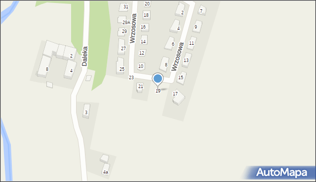 Pszenno, Wrzosowa, 19, mapa Pszenno