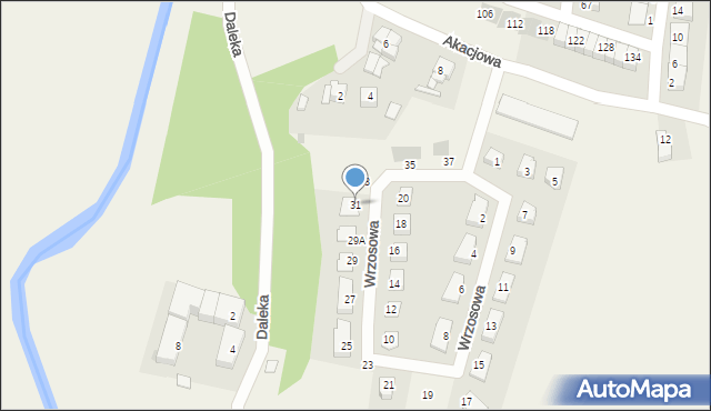 Pszenno, Wrzosowa, 31, mapa Pszenno