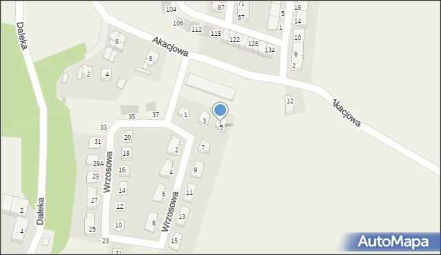 Pszenno, Wrzosowa, 5, mapa Pszenno