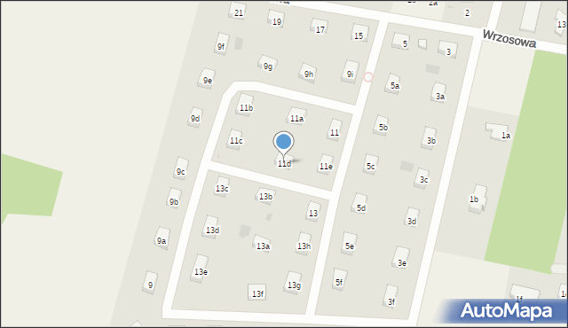 Pucice, Wrzosowa, 11d, mapa Pucice