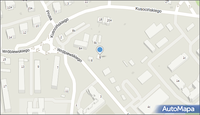 Puławy, Wróblewskiego Zygmunta, gen., 6, mapa Puław