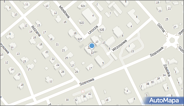 Puławy, Wrzosowa, 12, mapa Puław