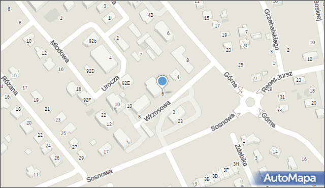 Puławy, Wrzosowa, 6, mapa Puław