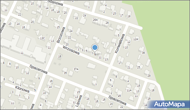 Pułtusk, Wrzosowa, 9, mapa Pułtusk