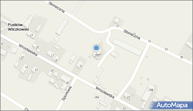 Pustków Wilczkowski, Wrocławska, 23D, mapa Pustków Wilczkowski