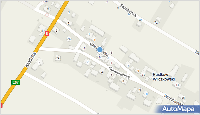 Pustków Wilczkowski, Wrocławska, 44, mapa Pustków Wilczkowski