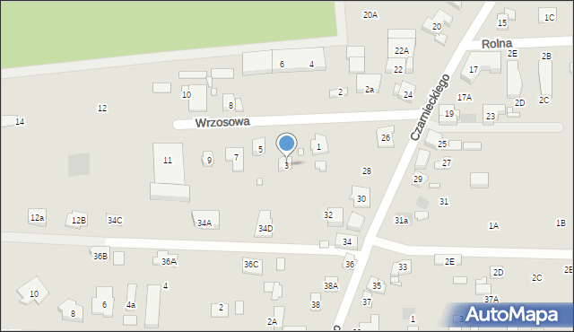 Puszczykowo, Wrzosowa, 3, mapa Puszczykowo