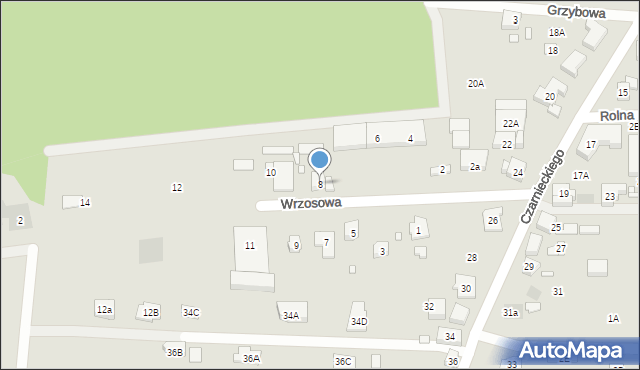 Puszczykowo, Wrzosowa, 8, mapa Puszczykowo