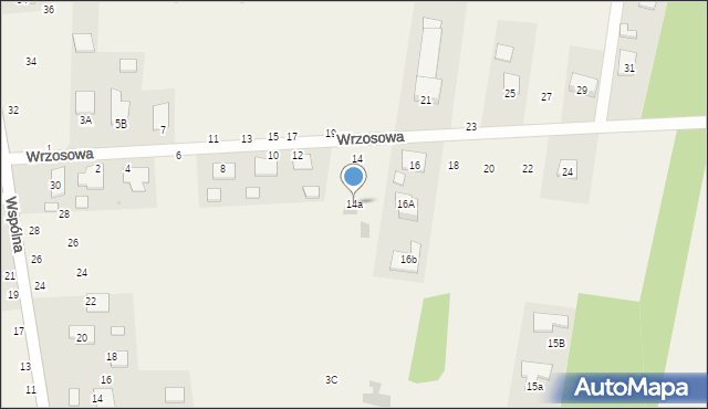 Pysznica, Wrzosowa, 14a, mapa Pysznica
