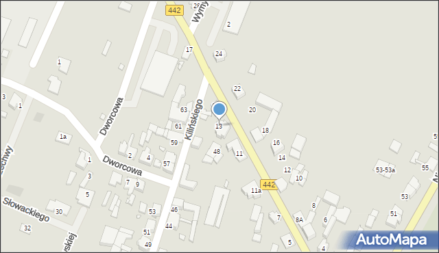 Pyzdry, Wrzesińska, 13, mapa Pyzdry