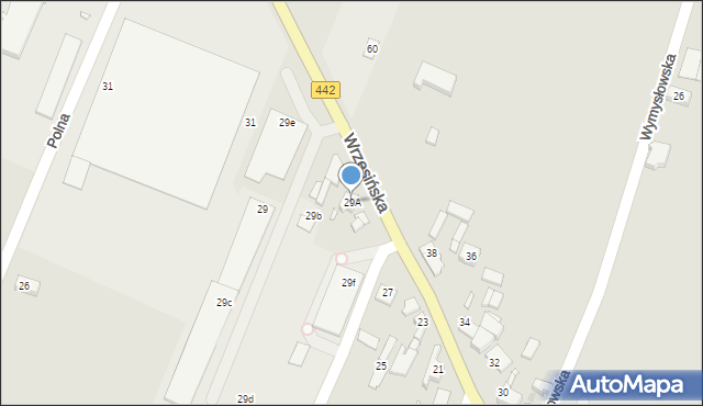 Pyzdry, Wrzesińska, 29A, mapa Pyzdry