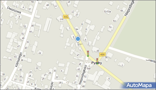 Pyzdry, Wrzesińska, 3, mapa Pyzdry