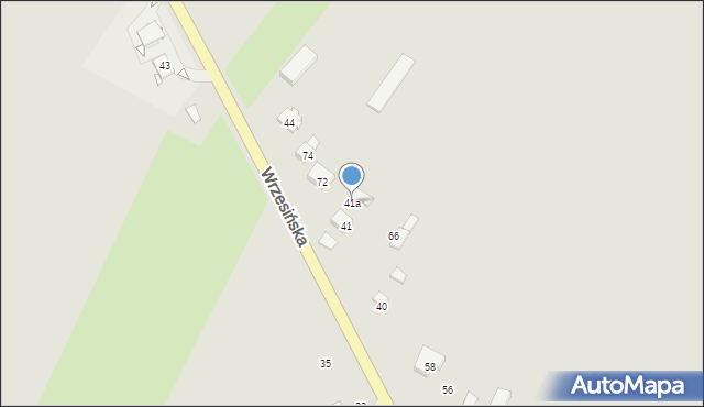 Pyzdry, Wrzesińska, 41a, mapa Pyzdry