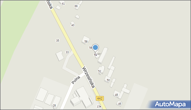 Pyzdry, Wrzesińska, 54, mapa Pyzdry