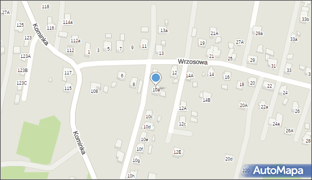 Radlin, Wrzosowa, 10a, mapa Radlin