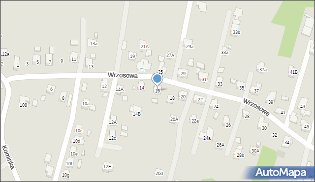 Radlin, Wrzosowa, 16, mapa Radlin