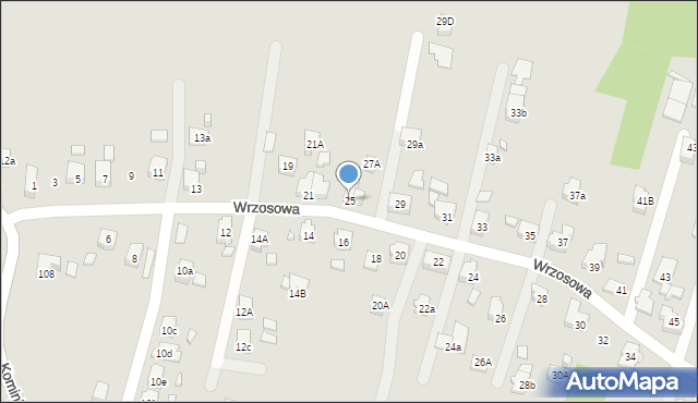 Radlin, Wrzosowa, 25, mapa Radlin