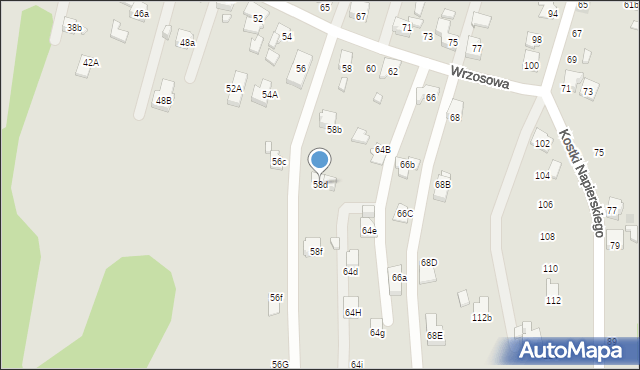 Radlin, Wrzosowa, 58d, mapa Radlin