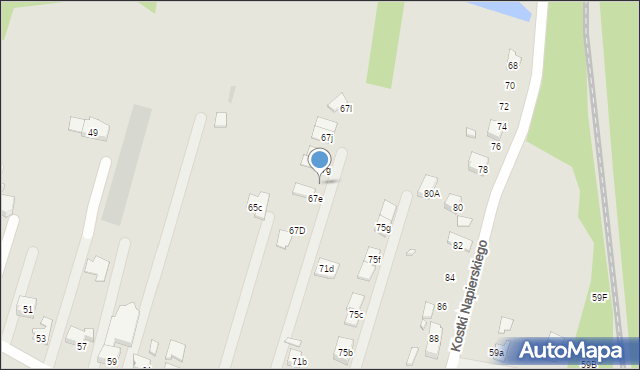 Radlin, Wrzosowa, 67f, mapa Radlin