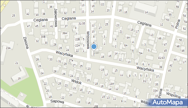 Radom, Wrzosowa, 2, mapa Radomia