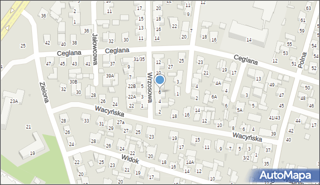 Radom, Wrzosowa, 6, mapa Radomia