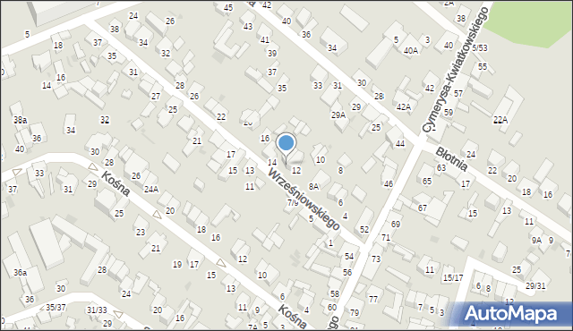 Radom, Wrześniowskiego Augusta, 12A, mapa Radomia