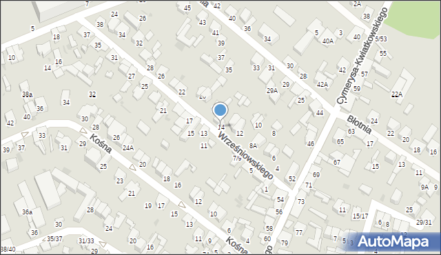 Radom, Wrześniowskiego Augusta, 14, mapa Radomia