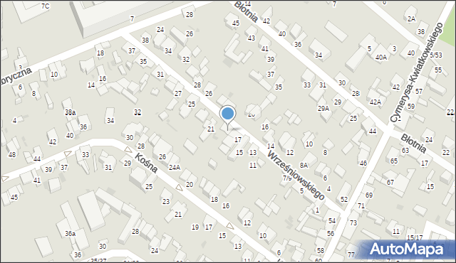 Radom, Wrześniowskiego Augusta, 19, mapa Radomia