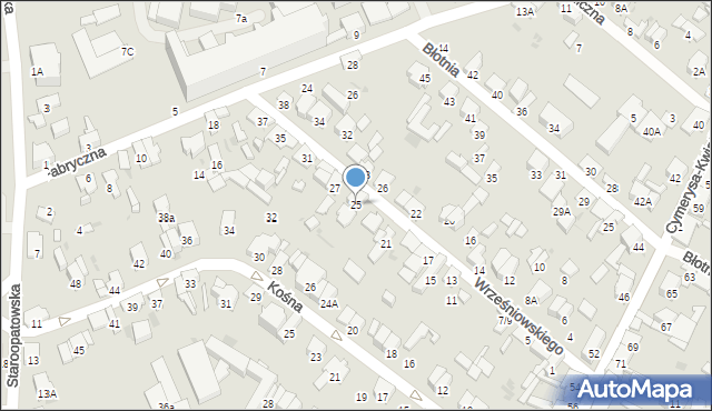 Radom, Wrześniowskiego Augusta, 25, mapa Radomia