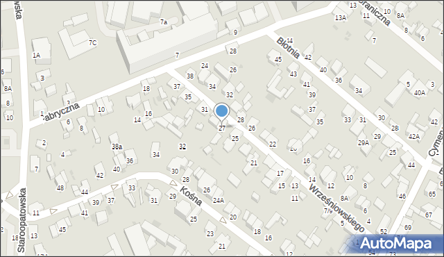Radom, Wrześniowskiego Augusta, 27, mapa Radomia