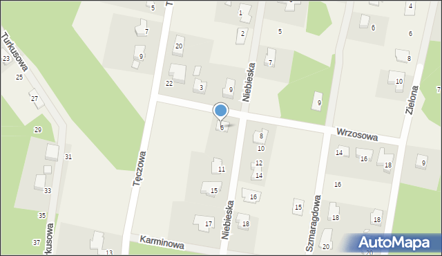 Radomia, Wrzosowa, 6, mapa Radomia