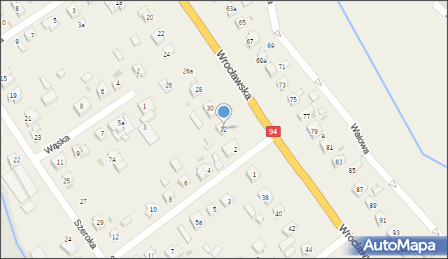 Radwanice, Wrocławska, 32, mapa Radwanice