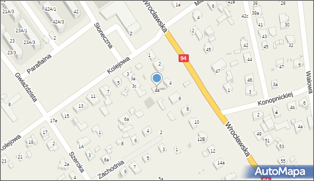 Radwanice, Wrocławska, 4a, mapa Radwanice
