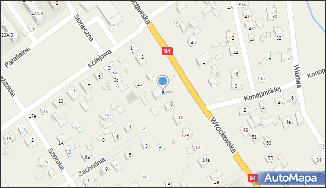 Radwanice, Wrocławska, 6, mapa Radwanice