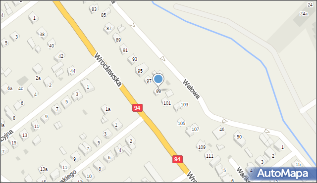 Radwanice, Wrocławska, 99, mapa Radwanice