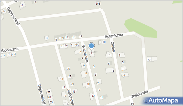 Radzionków, Wrzosowa, 1, mapa Radzionków